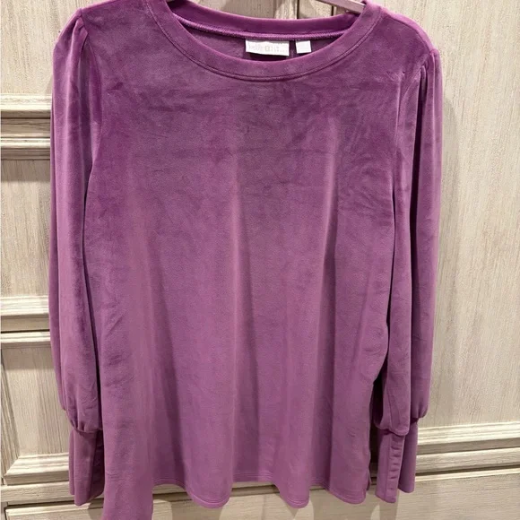 Belle by Kim Gravel Velour Top Large - Picture 4 of 11